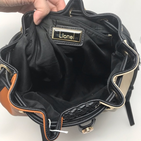 Dual Colored Faux Leather Drawstring Backpack Bag main image 4
